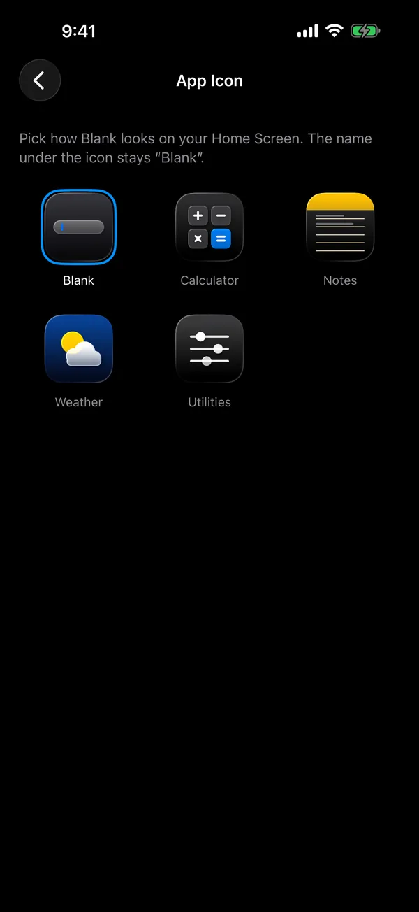 The alternate app icons